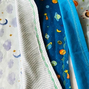 Astronaut Burp Cloths - Set of 3, Embroidered Outer Space Baby Gift