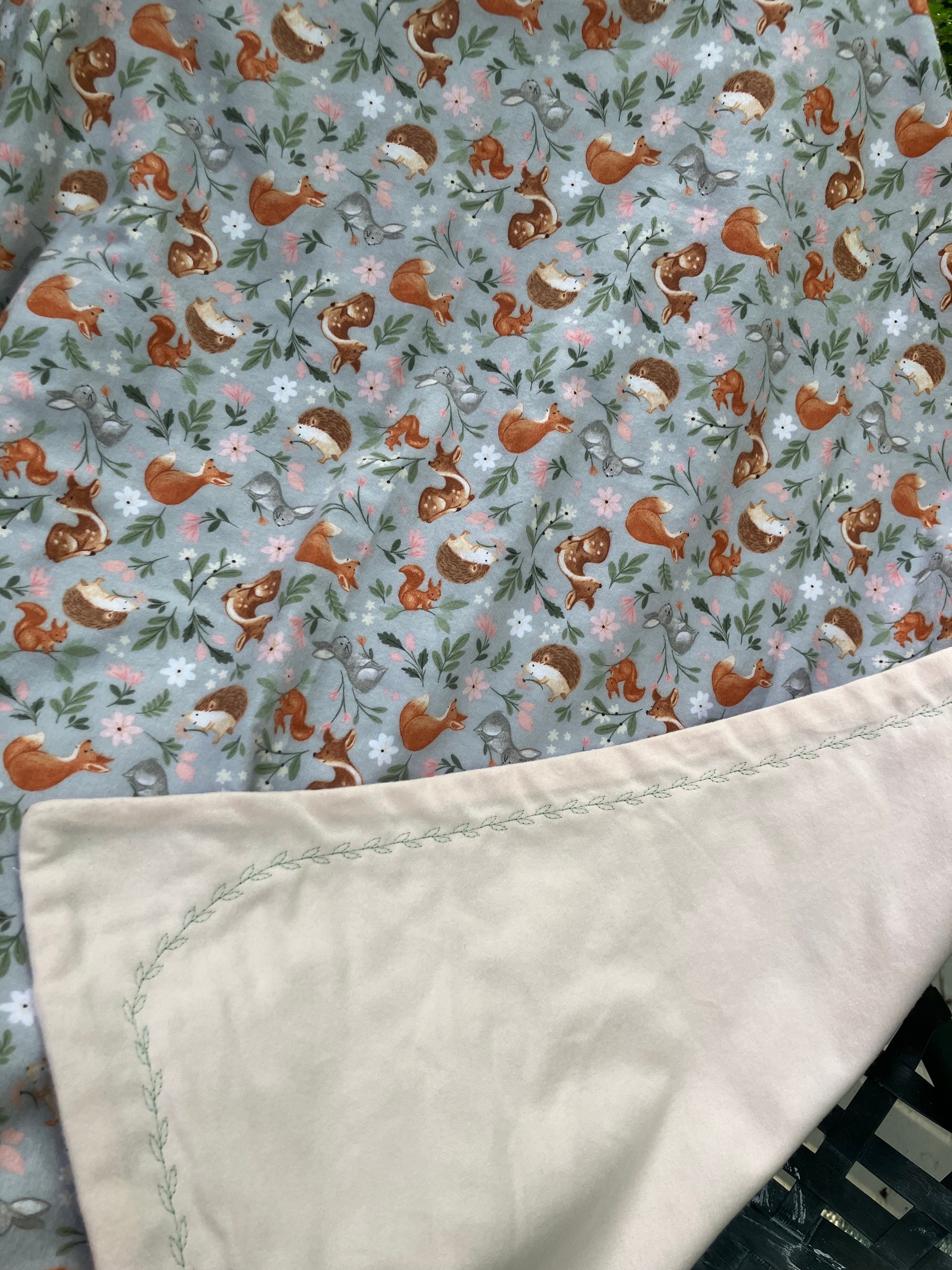 Woodland Animals - adorable and soft gender neutral blanket is covered in nature’s babies.  40”x40”.SHIPS FREE