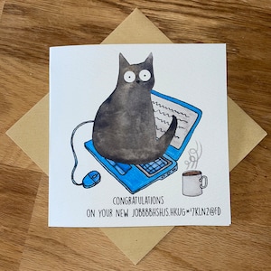 New Job Card, New Job, Funny Cat Card, Cat Card. image 1