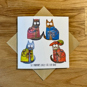 Carte d'anniversaire drôle de chat, carte drôle de chat, Sgt. Groupe Lonely Cats Club de Purrpurr.