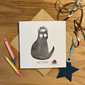 Carte d'anniversaire de chat, carte d'anniversaire drôle, cadeau de boule de fourrure.