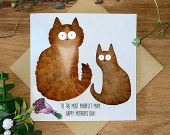 Mother's Day Card, Happy Mother's Day, To The Most Purrfect Mum, Mother's Day Card