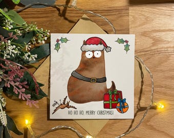 Christmas Card | Funny Christmas Card | Cat Christmas Card | Santa | Father Christmas