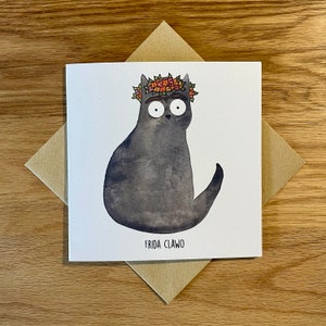 Carte d'anniversaire drôle de chat, carte drôle de chat, Frida Clawo.