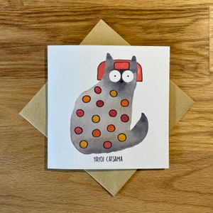 Carte d'anniversaire drôle de chat, carte drôle de chat, Yayoi Catsama.
