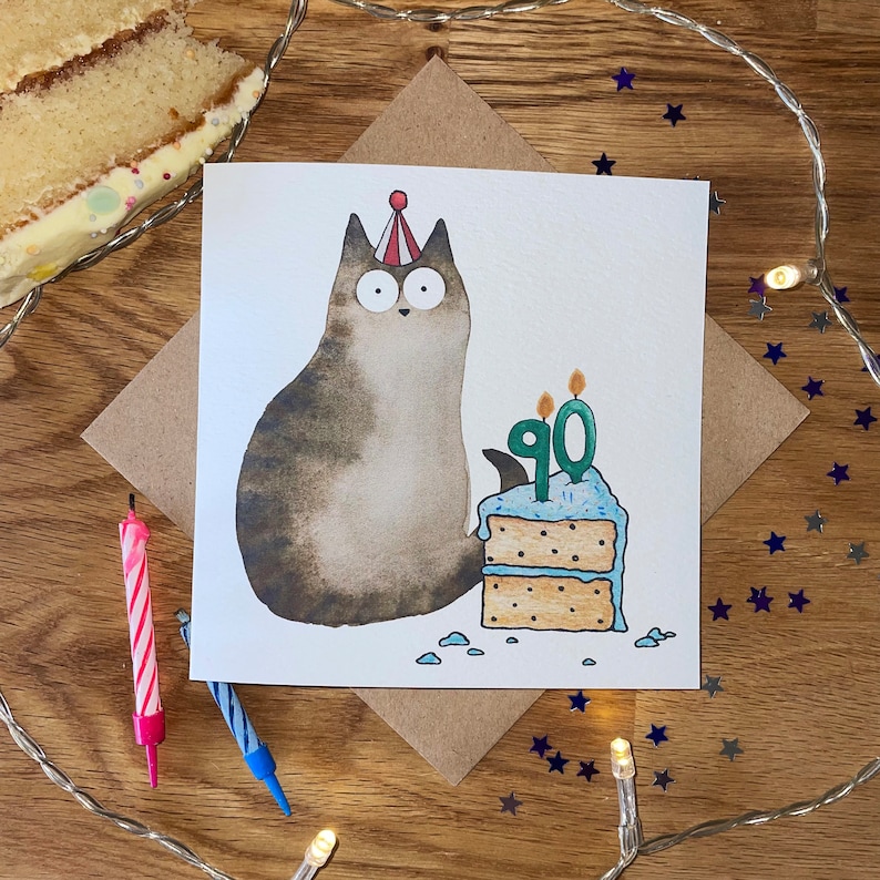90th Birthday Card, Ninetieth Birthday Card, 90th Card, Happy 90th Card