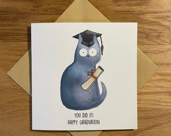 Graduation Card, Cat Graduation Card, Funny Graduation Card