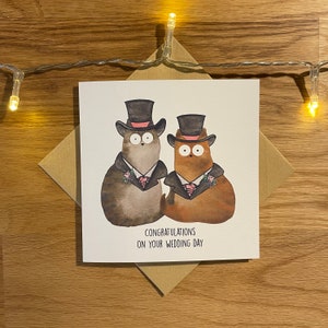 Biglietto di nozze con gatto, biglietto di nozze Mr & Mr, congratulazioni per il tuo biglietto di nozze