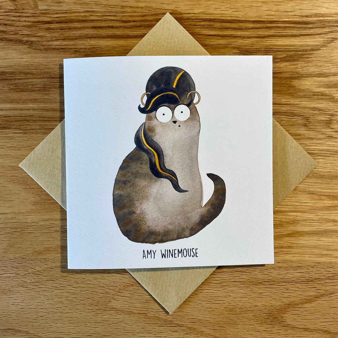 Funny Birthday Card | Funny Cat Birthday Card | Amy Winemouse - Etsy UK
