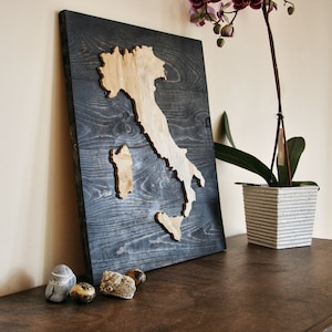 Custom - Italy - Italia - Rustic Cut Out Wood Sign - Any Country or State