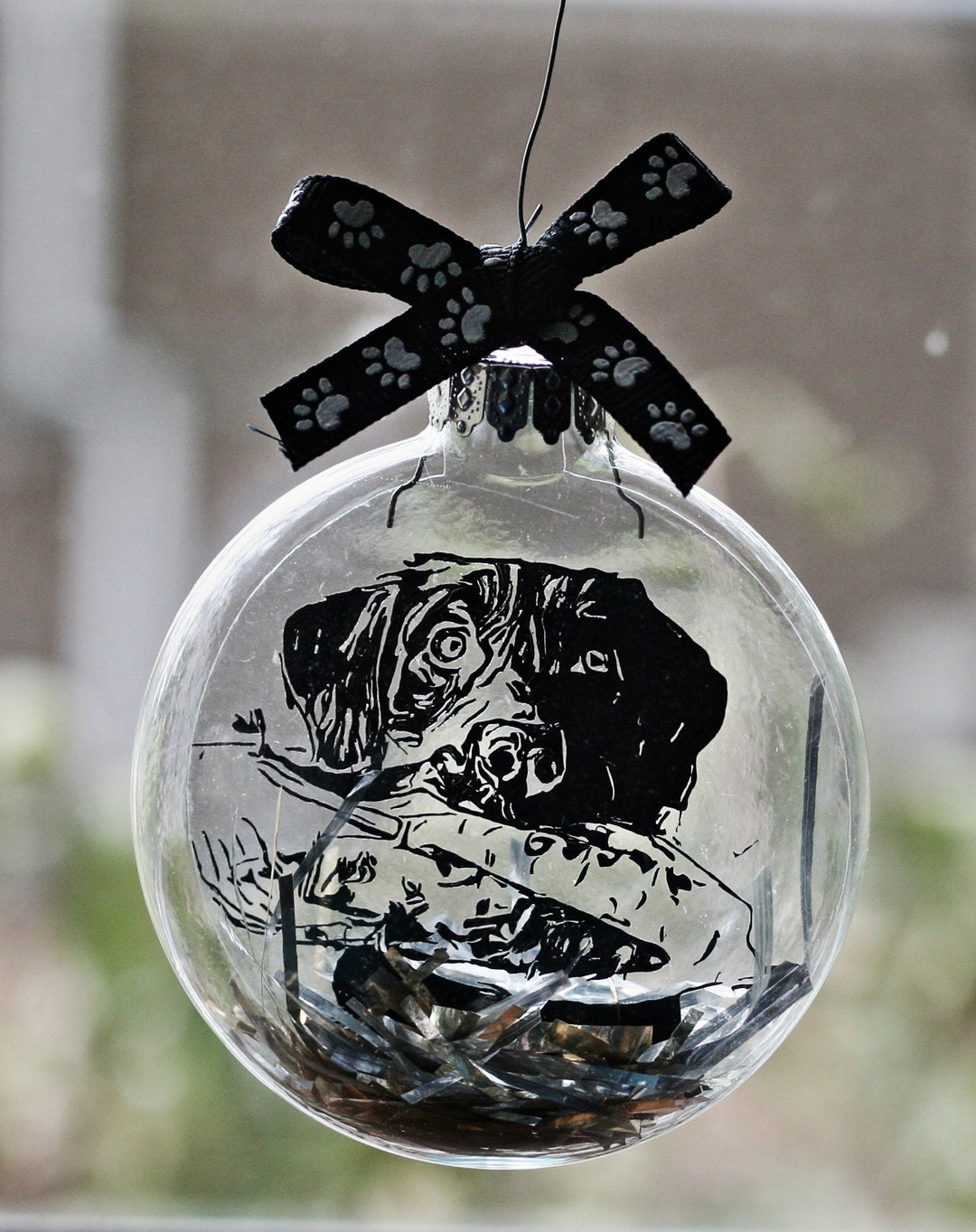 Personalized From Photo Dog Pet Glass Disc Ornament - Personalized Dog ...