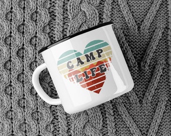 Camping Lover Gift, Camp Cup for Camping Lover, Unique Gift for Camper, Gift for Nature Lover, Outdoor Lover Gift, Enamel Camping Mug