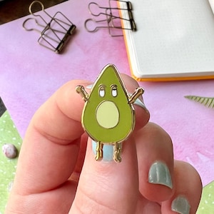 Luciano Avocaaado Enamel Pin | Avocado | Miserable Food | Enamel Pins | Lapel pin | Enamel badges | Pins for Backpacks and Hats | Gold