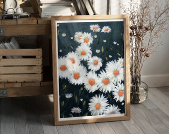 Daisy Art Print | Daisies | Flowers | Watercolor | Gouache | Art | Giclee | Wall Decor | Wall Art