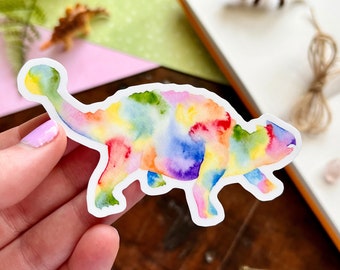 Regenbogen Ankylosaurus Dinosaurier Vinyl Aufkleber | Ankylosaurus Aufkleber | Laptop Aufkleber | Dinosaurier | Planer Aufkleber | Becher Aufkleber | Vinyl Aufkleber