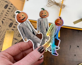Dwight Schrute Pumpkin Head Vinyl Sticker, Holographic, Laptop Decal, The Office Sticker, Planner Sticker, Tumbler Decal, Vinyl Decal