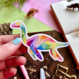 Rainbow Plesiosaurus Dinosaur Vinyl Sticker | Plesiosaur sticker | Laptop Decal | Dinosaur | Planner Sticker | Tumbler Decal | Vinyl Decal