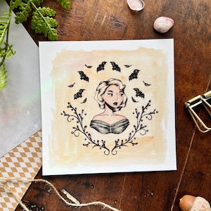 Glampire Art Print | Vampire | Bats | Watercolor | Gouache | Art | Giclee | Wall Decor | Wall Art