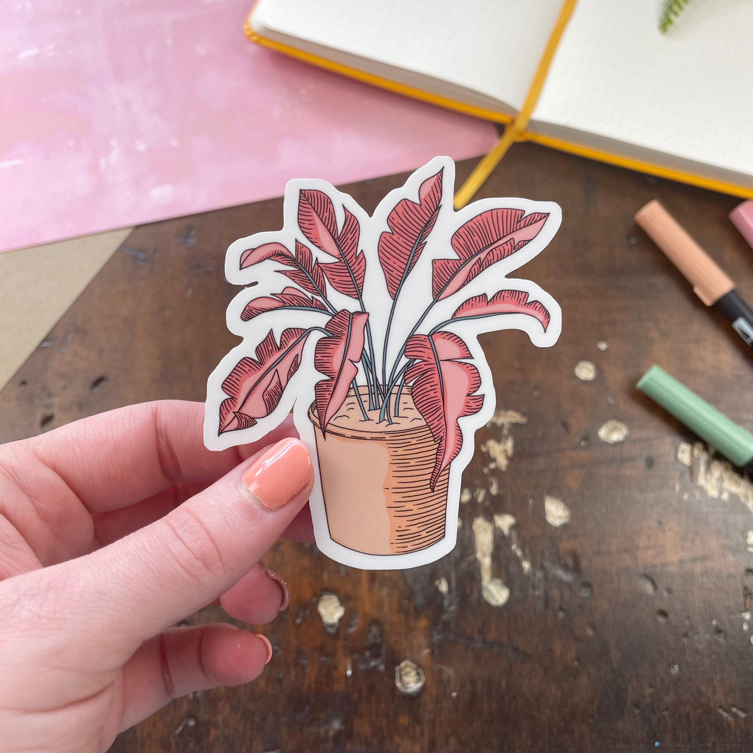 House Plant Vinyl Sticker Plant stickersLaptop Decal Etsy