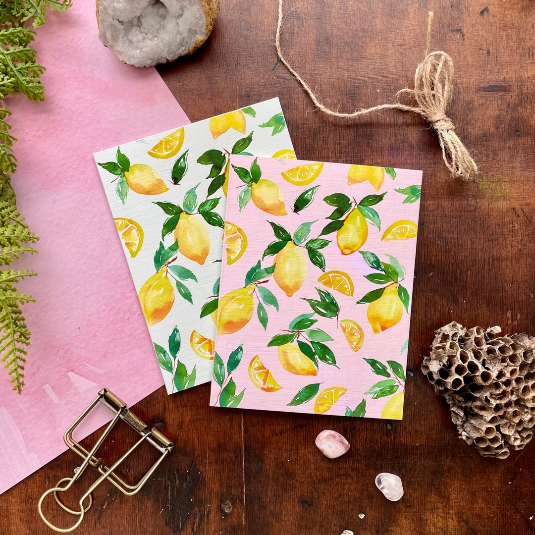 Lemon Watercolor Cards, Citrus Card, Note Cards, Thank You Cards ...
