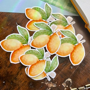 Lemon Vinyl Sticker Botanical Waterproof Laptop Decal Planner Sticker Tumbler Decal Vinyl Decal image 3