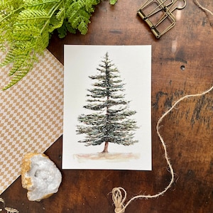Green Pine Tree Watercolor Art Print, Christmas Tree, Watercolor Painting, Giclee, Watercolor Art, Wall Decor, Wall Art, Farmhouse