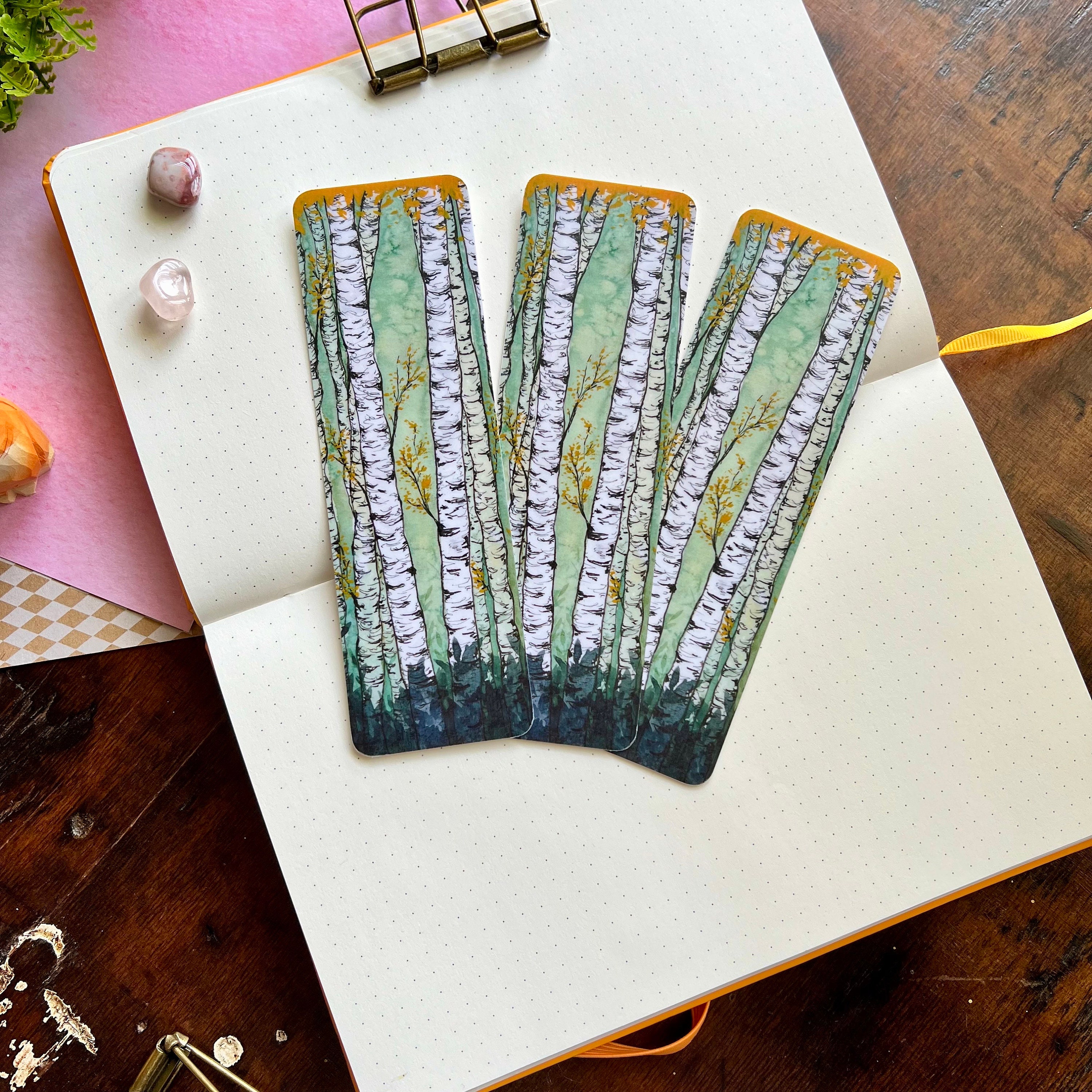 Birch Trees Bookmark | Forest Bookmark | Landscape | Book Lovers Gift ...