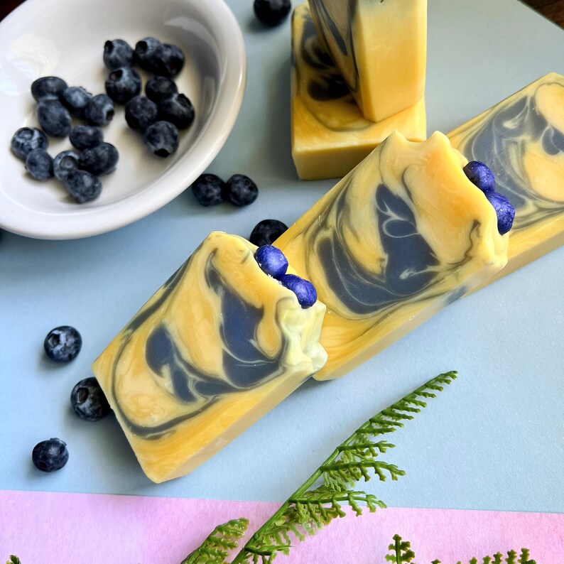 Blueberry Lemon Swirl Handmade Soap | Bar Soap | Bath and Body | Small ...