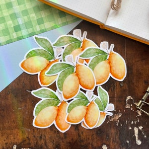 Lemon Vinyl Sticker Botanical Waterproof Laptop Decal Planner Sticker Tumbler Decal Vinyl Decal image 2