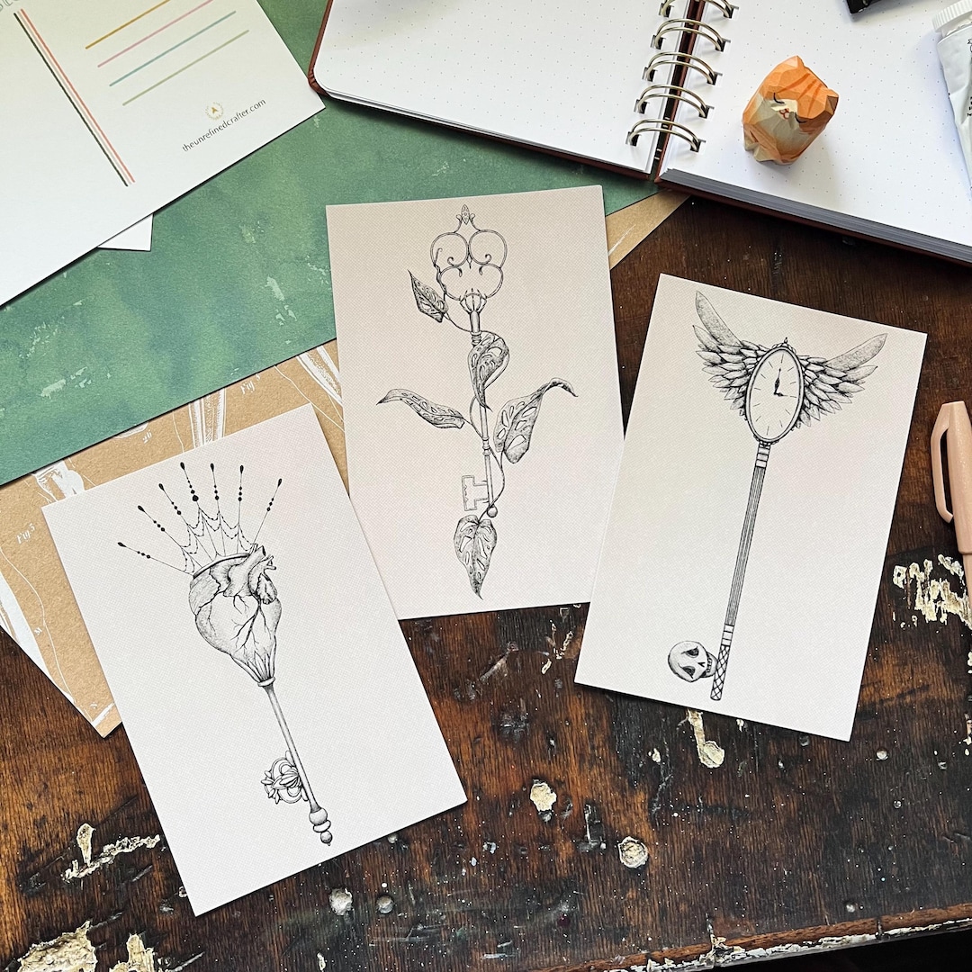 Secret Keys Postcard Set | Skeleton Keys | Life | Love | Death ...