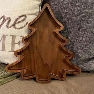 Walnut Christmas Tree Charcuterie Tray, Festive Serving Board