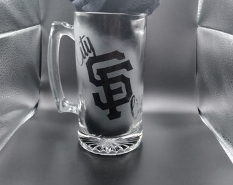 Custom Sandblasted glass mug. Customizable, just ask!