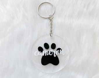 Yin & Yang Pet Keyring Dome Style Dog Cat Black & White Bag Charm Keychain Gift 