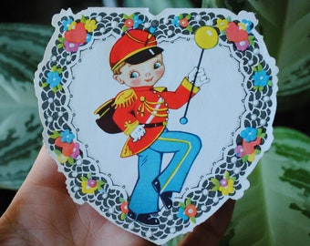 1930's Just A Little Whim Of Mine To Want You For My Valentine - Drum Major - Die Cut Single Fold - Vintage Valentine's Day Card