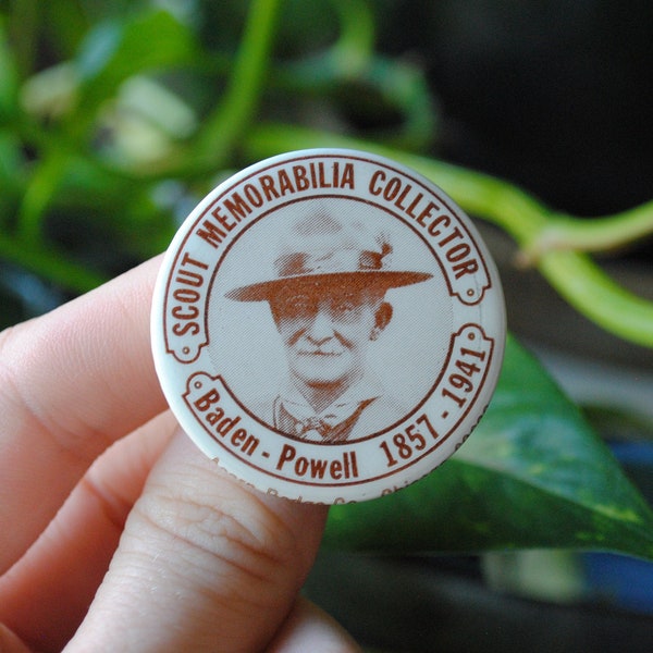 Vintage Scout Memorabilia Collector Button - Baden-Powell 1857-1941 - Pin Back Button - Boy Scouts Of America BSA - Acorn Badge Co.