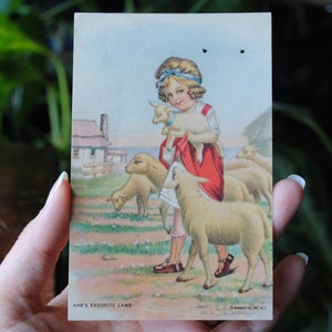 Antique Nan's Favorite Lamb - Olympic Bread Card - Victorian Trade Card - Lithograph - Knapp Co Inc NY - Late 1800's to Early 1900's