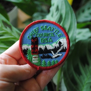 Vintage Chief Seattle Council BSA - Boy Scouts Of America Patch - Totem Pole - 1970&#39;s
