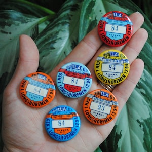 Vintage International Longshoremen's Association Button - AFL CIO - General Longshoremen 1294 - Albany NY - Union Label Pin Back - 1960's