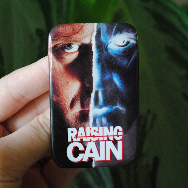 1992 Raising Cain Pin Back Button - Movie Release Promotional Badge - Vintage Universal Pictures - Pop Culture - 1990's