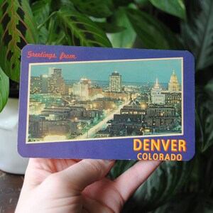 1964 Greetings From Denver Colorado Postcard - Skyline At Night - CO Souvenir - Dexter Press - 52876-B - 1960&#39;s