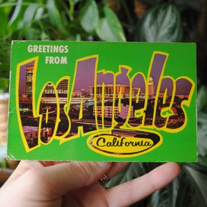 1968 Greetings From Los Angeles California Postcard - Vintage Cali Souvenir - Big Letter - Plastichrome by Colourpicture - 1960&#39;s