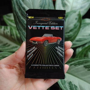 1991 Vette Set Corvette Collectors Cards - Collect-A-Card - Sealed Pack - Vintage Trading Cards - Inaugural Edition - 1990&#39;s Retro