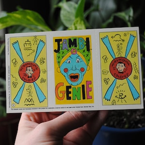 1988 Pee Wee's Playhouse Foldies Trading Card - PeeWee - Topps - Herman Toys - Jambi Chairry Mister Kite - #5 - Vintage - 1980's Pop Culture
