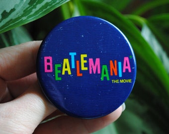 Jahrgang Beatlemania Pin zurück Button - 1981 Pop-Musik-Film-Promotion Pinback - die Beatles - John Paul George Ringo - Original Musik Abzeichen