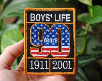 Original Boys' Life 90 Years Patch - 1911-2001 - Vintage Scouts Patch - Boy Scout Magazine - BSA