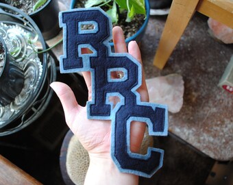 Vintage RRC Patch - Letterman's Jacket Patch - Columbia Blue and Navy Blue - Felt