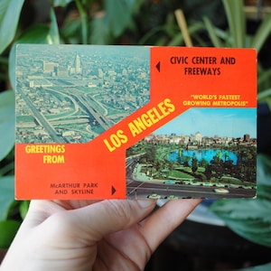 Vintage Greetings From Los Angeles California Postcard - Split View Post Card - CA Souvenir - Plastichrome - Mitock & Sons - 1960&#39;s