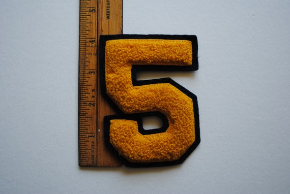 Vintage 5 Patch - Letterman's Jacket Patch - Blac… - image 8