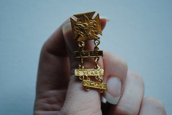 1970's Scouting Attendance Pin - Three Years Perfect … - Gem