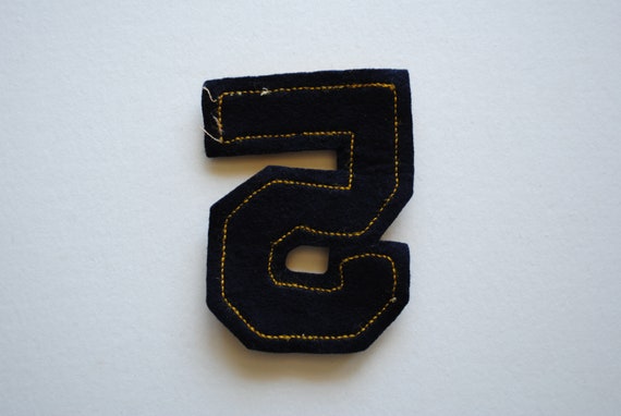 Vintage 5 Patch - Letterman's Jacket Patch - Blac… - image 4